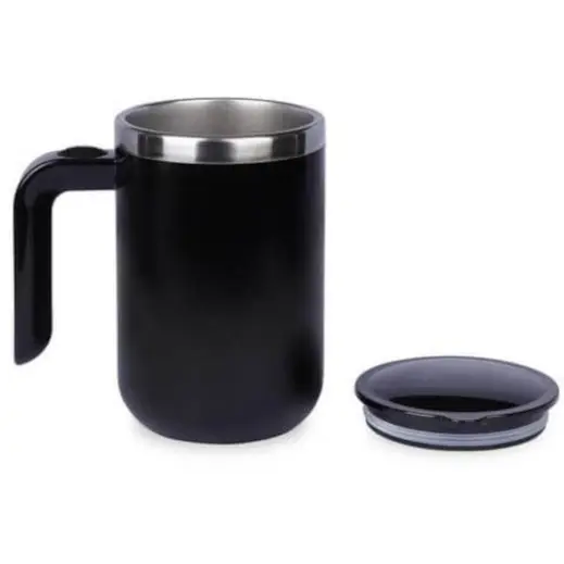 Caffe Hans Larsen Auto-Stirring Coffee Mug Black Open